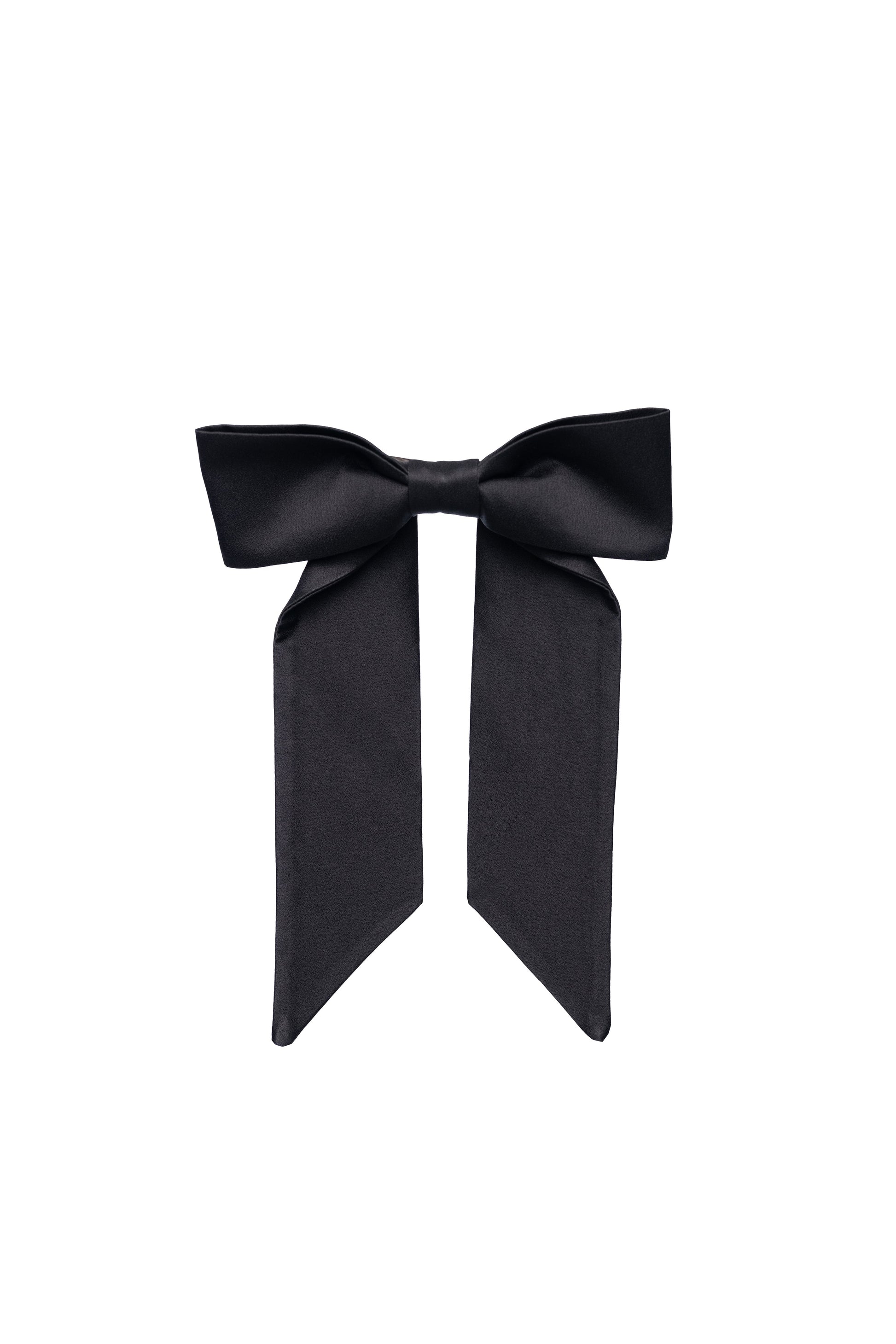The Irish Twin - The Bowi Clip - Clip for hair - black viscose - silky fabric - Made in France - Made in Paris - Handmade in Paris - Designed in Paris - Handcrafted - Be my Guest - Made to love and to last - Unique piece made by hand - original and special for Host Wear by The Irish Twin - created by Jill Bauwens