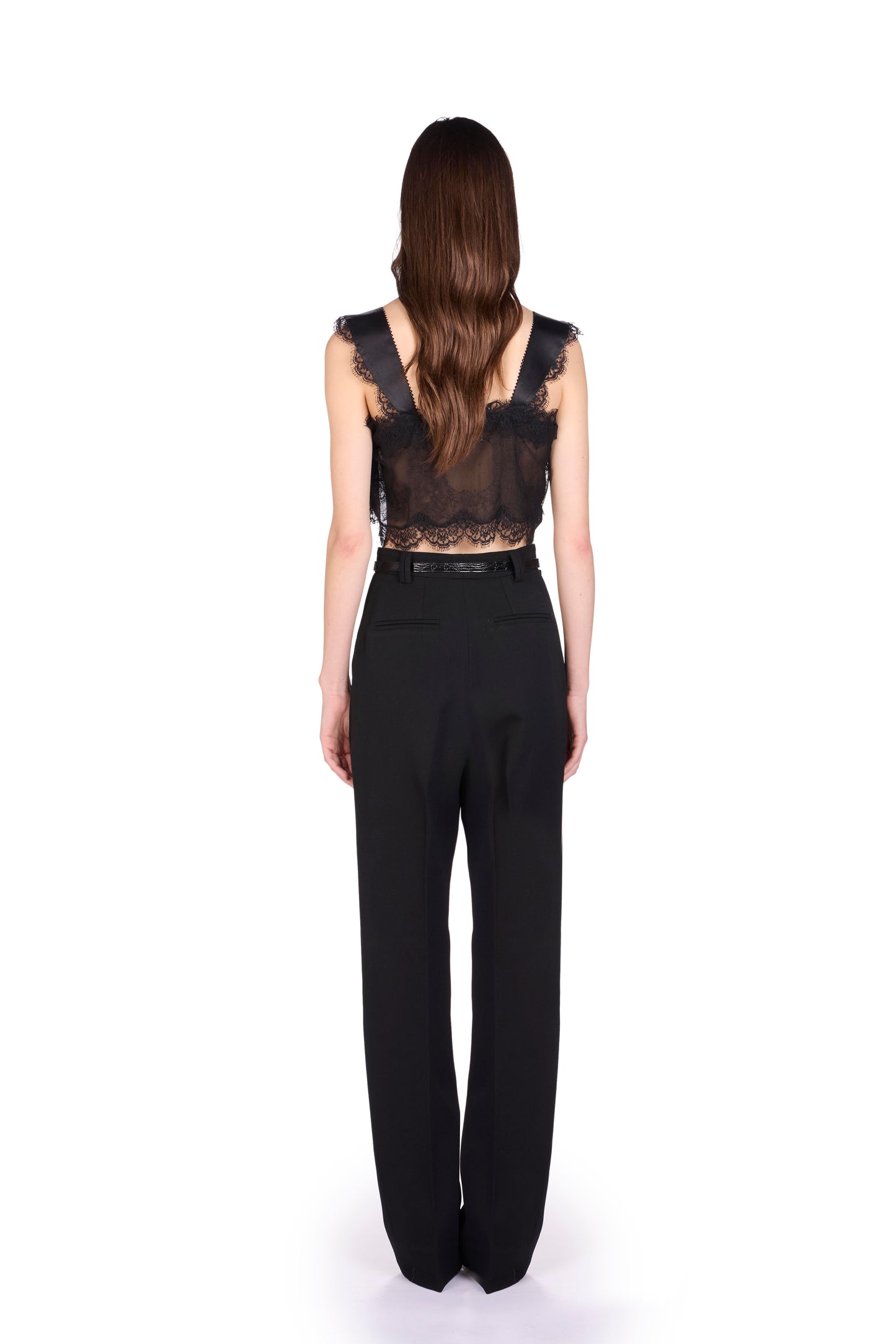 The Ali Top - Black Chiffon and Lace