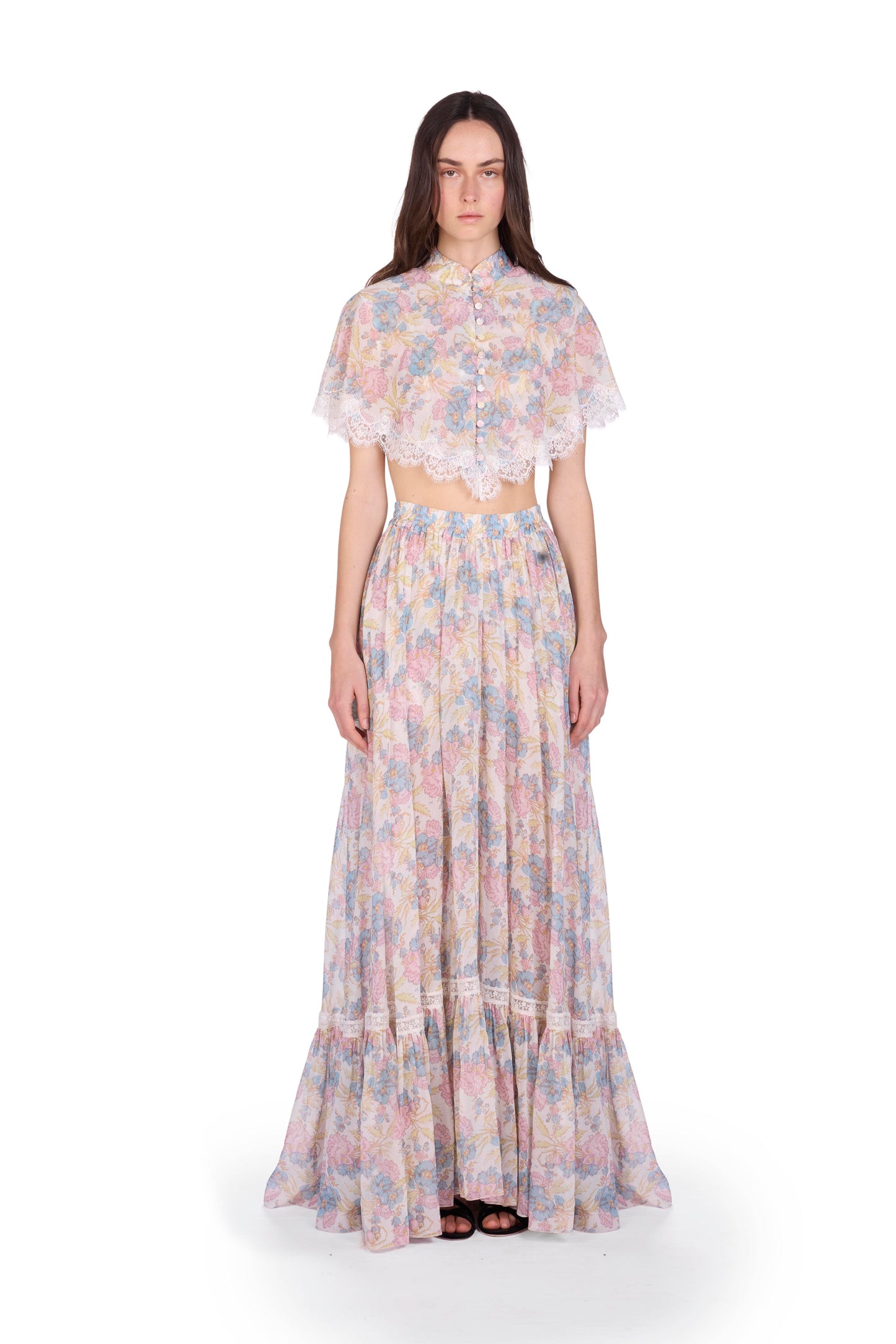 The Maxi Skirt - S8  Pressed Tuberose Print