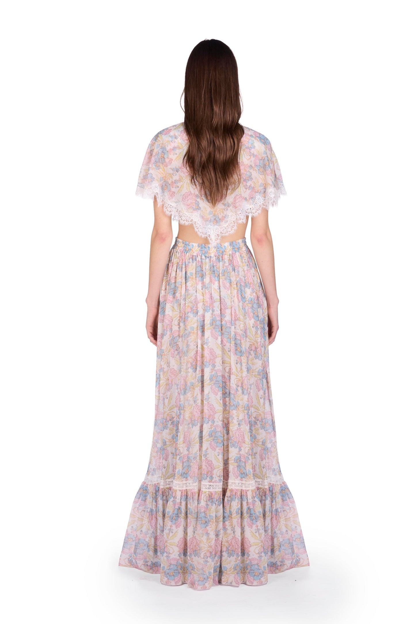 The Maxi Skirt - S8  Pressed Tuberose Print