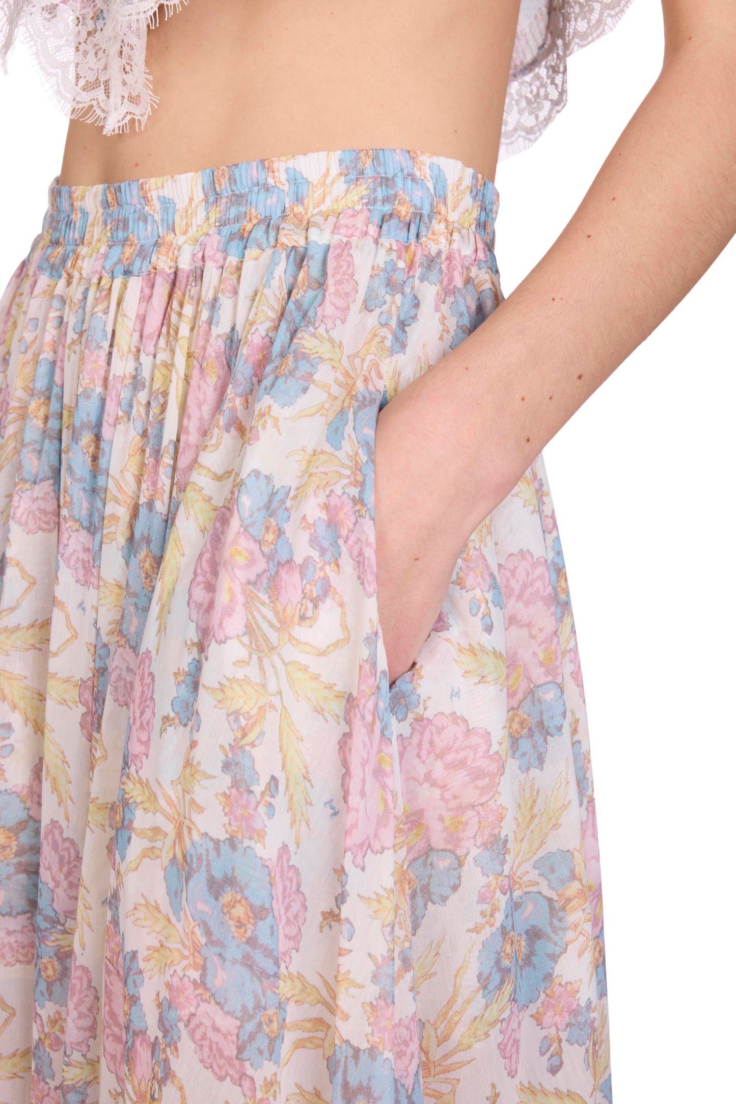 The Maxi Skirt - S8  Pressed Tuberose Print