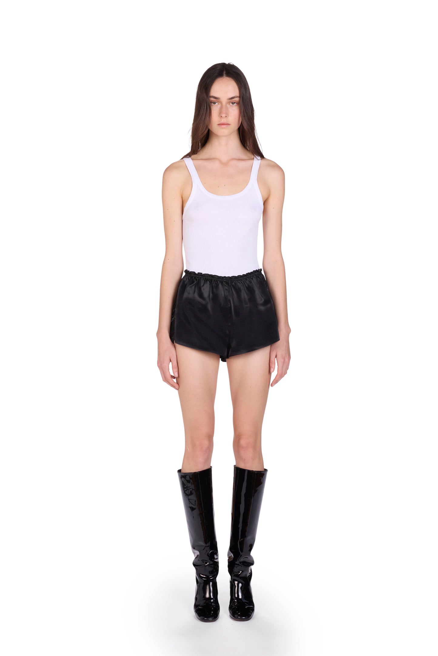The Ali Shorts - S8  Deep Black and Lace