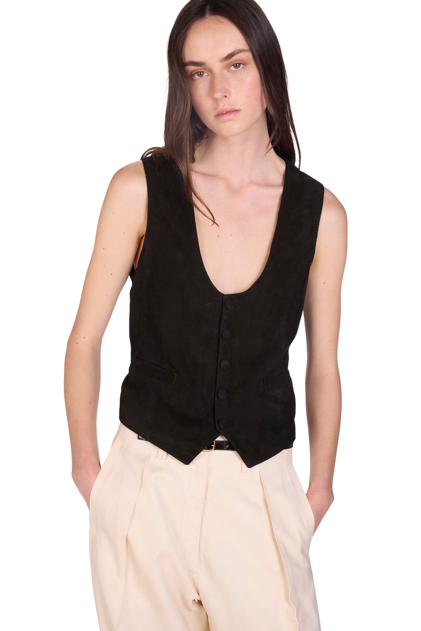 The Lenni Vest - S8 Black Suede