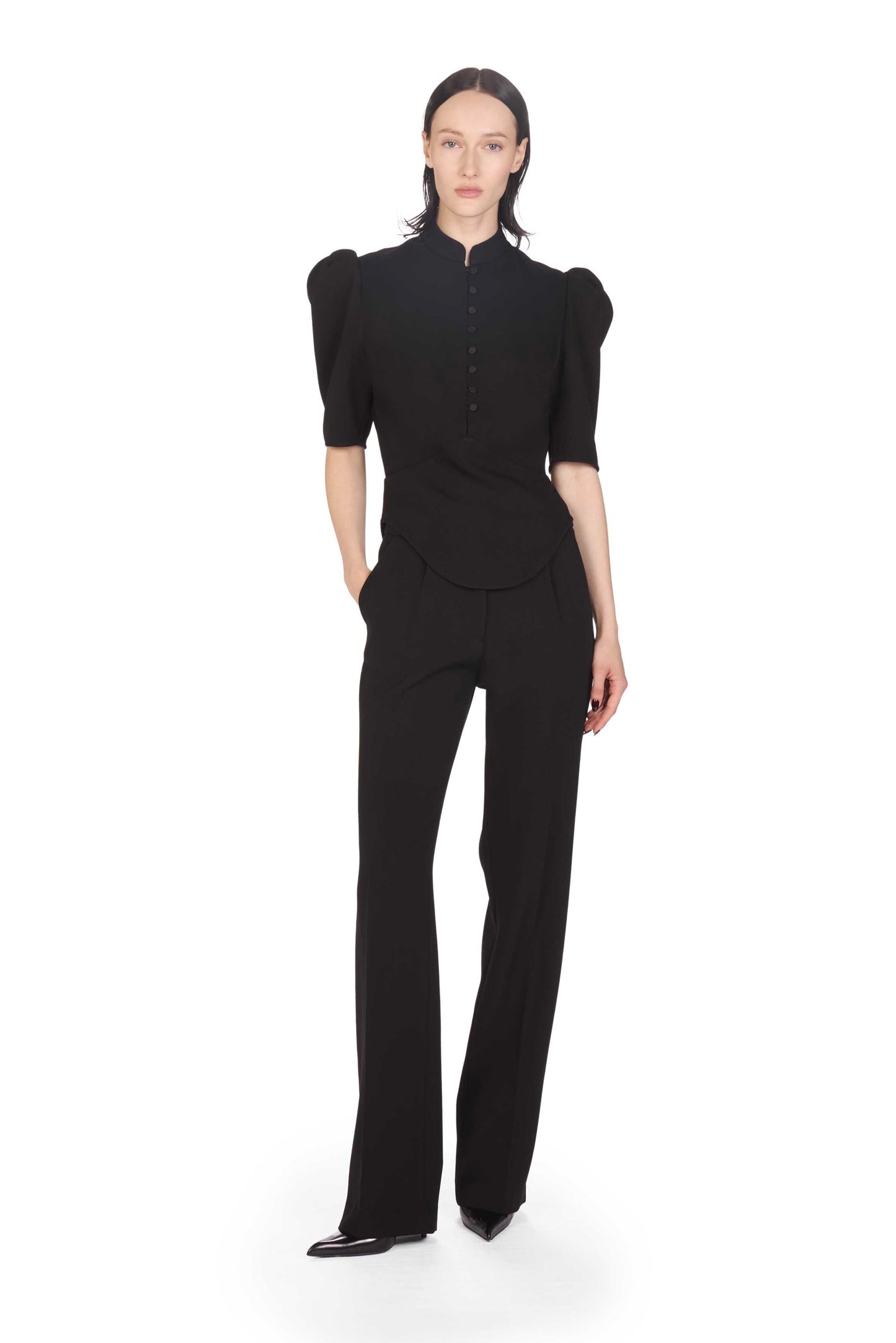 The Christi Top - S9 Black wool