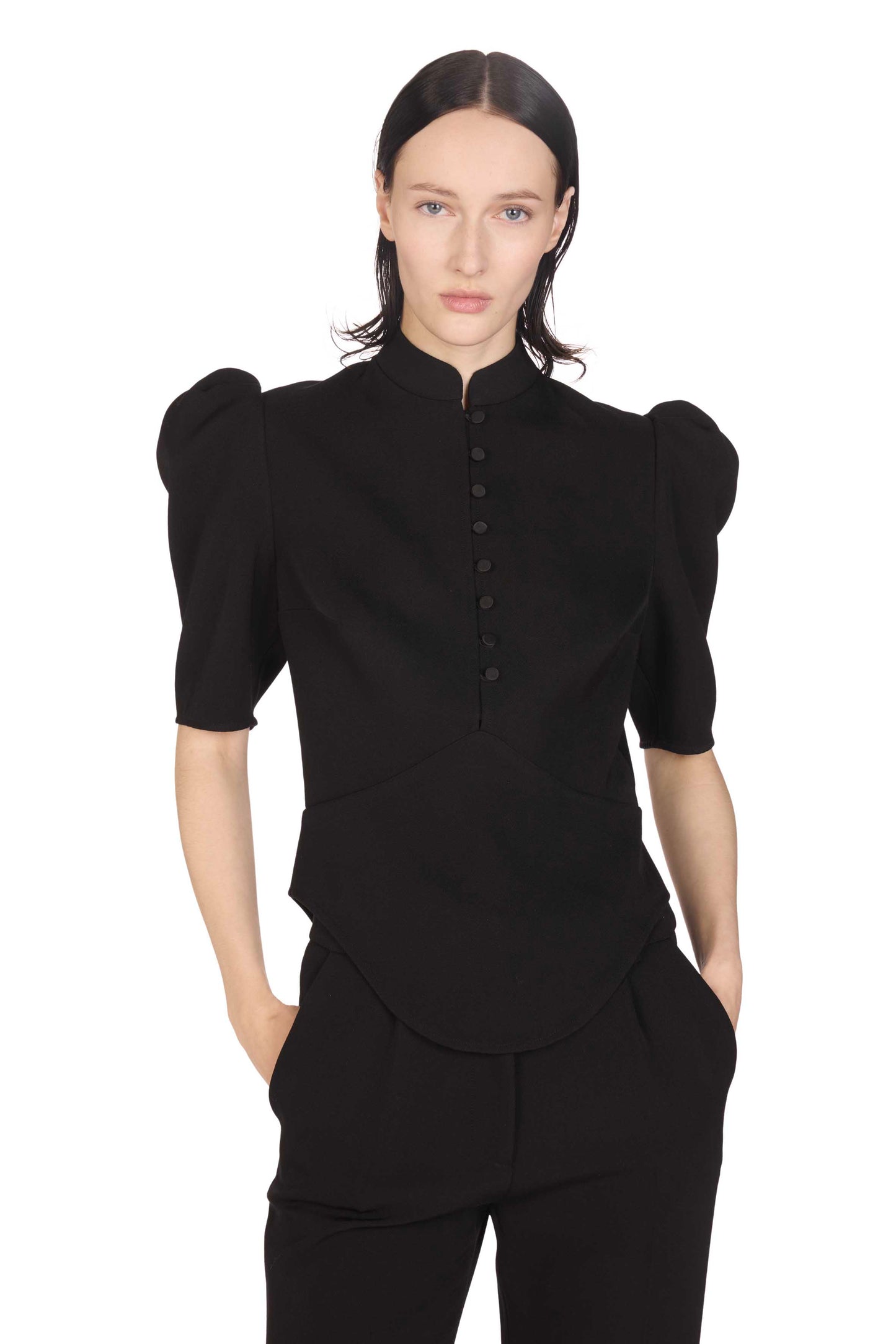 The Christi Top - S9 Black wool