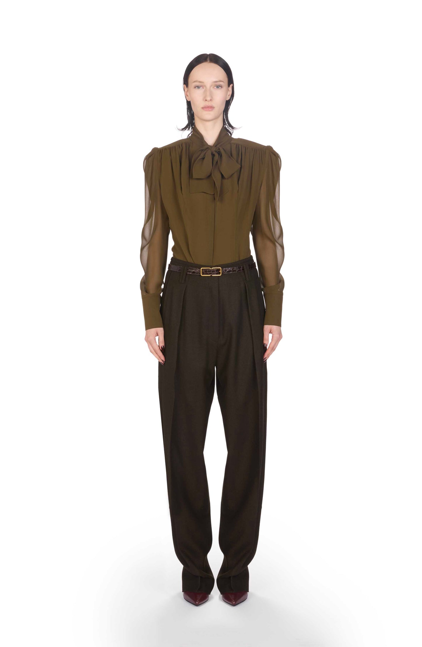 The Robi Top - S9 Kaki Archive georgette