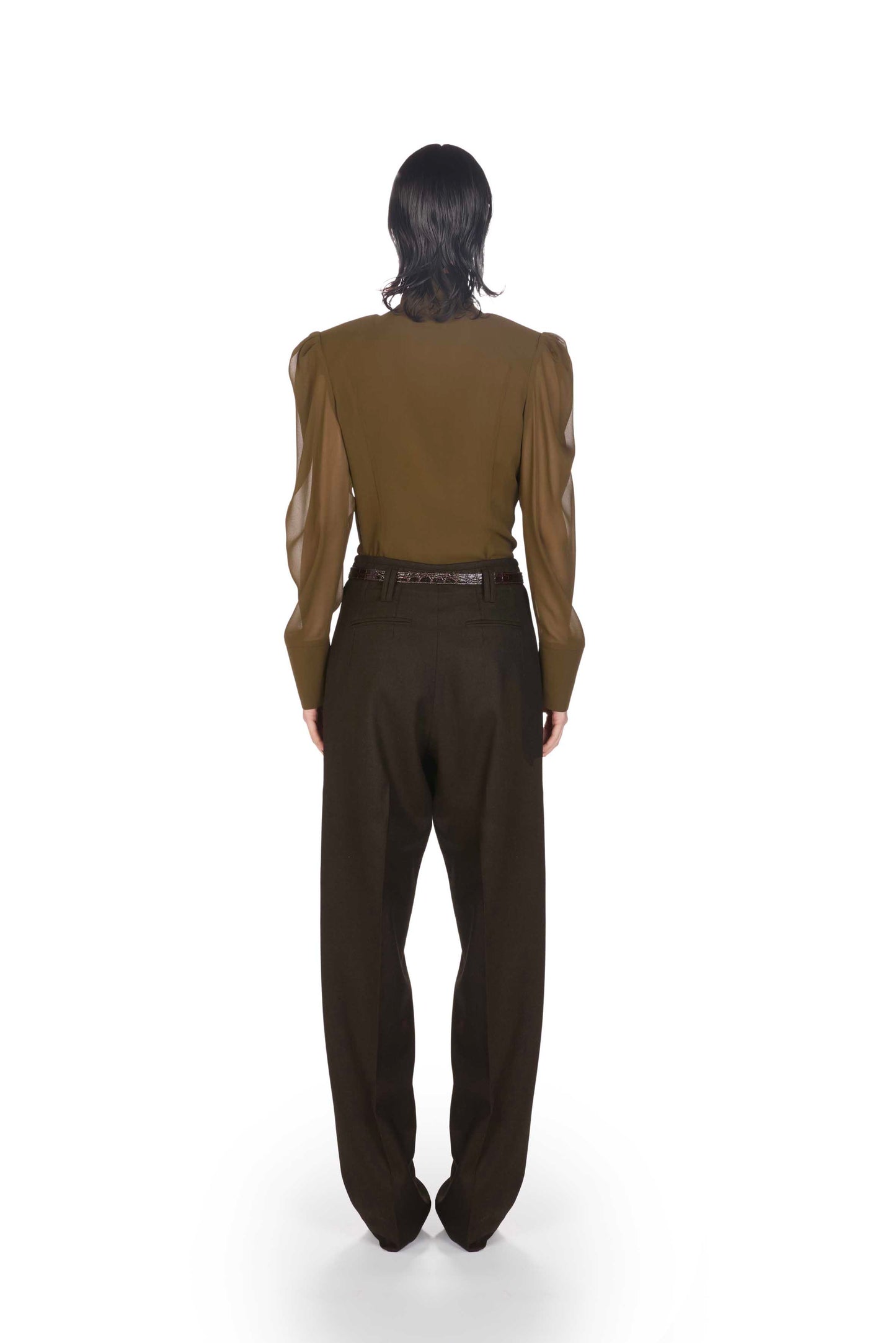 The Robi Top - S9 Kaki Archive georgette
