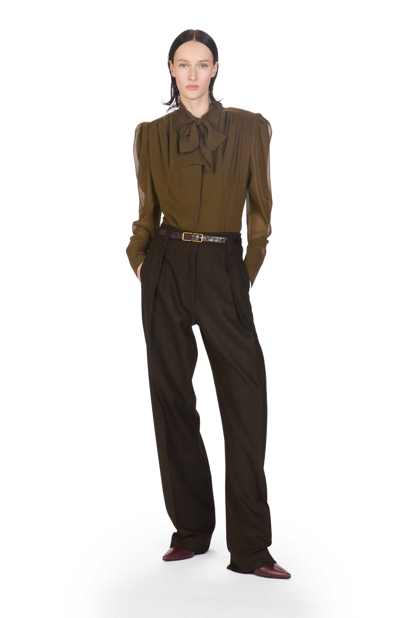 The Robi Top - S9 Kaki Archive georgette