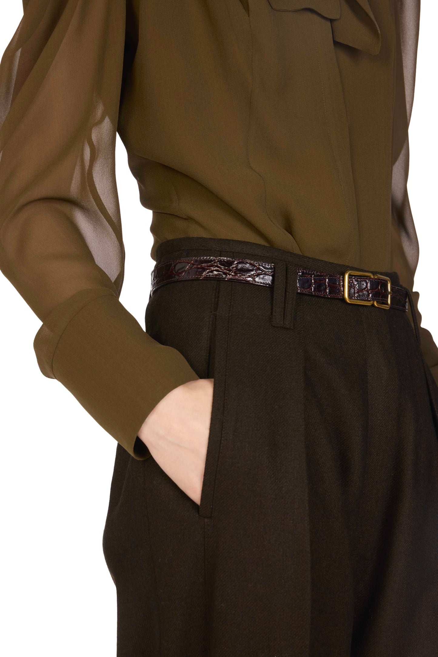 The Robi Top - S9 Kaki Archive georgette