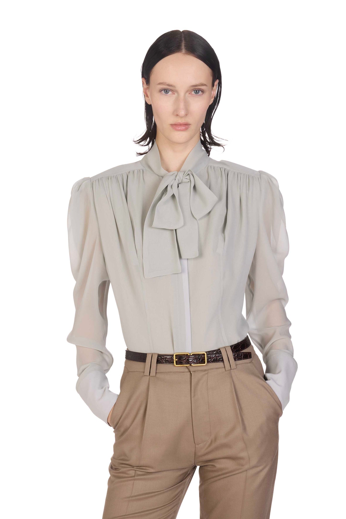 The Robi Top - S9 Celadon Opale georgette