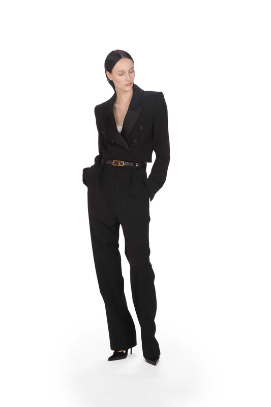 The Henri - S9  Deep Black Wool Smoking