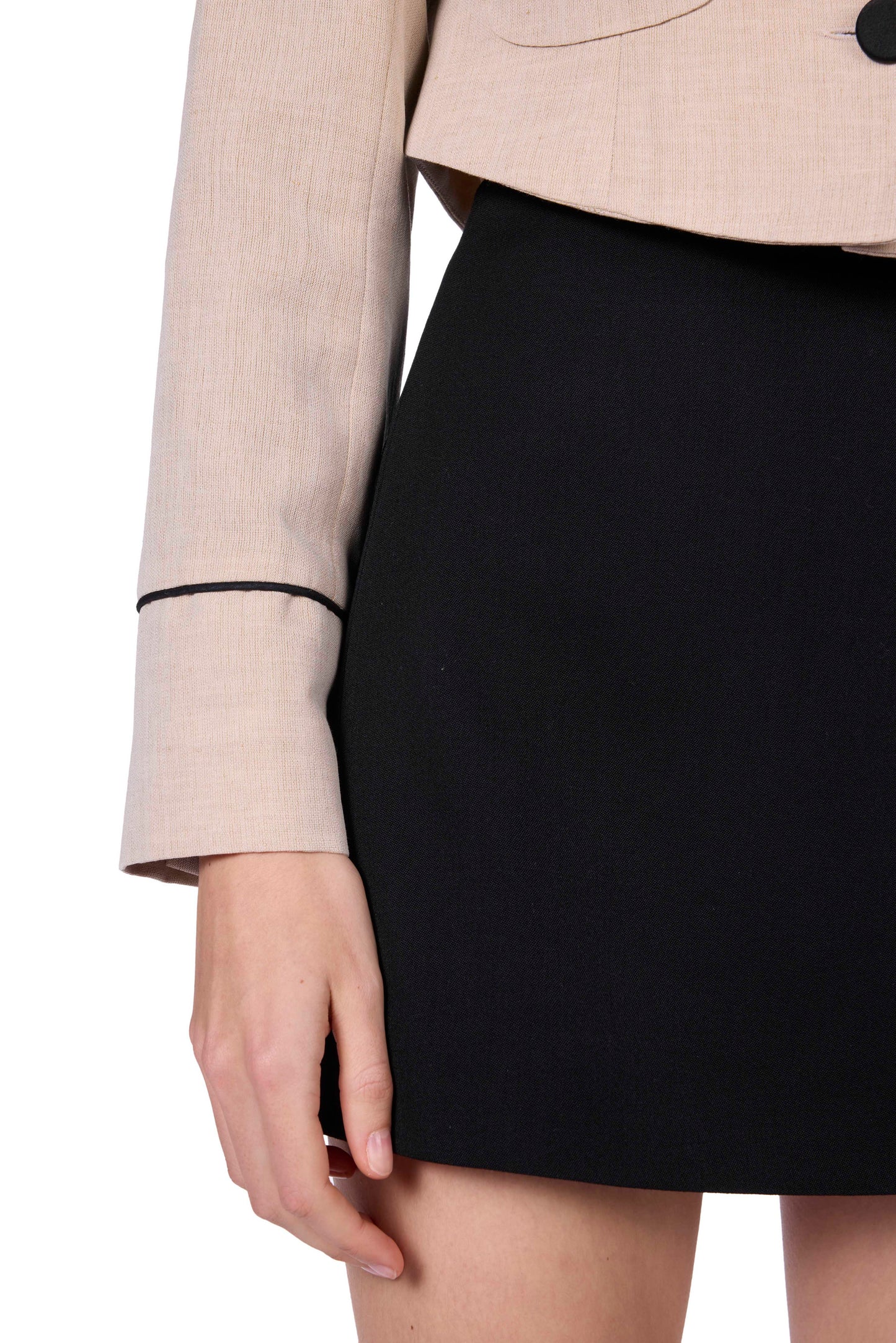 The Mini Skirt - Deep Black Wool