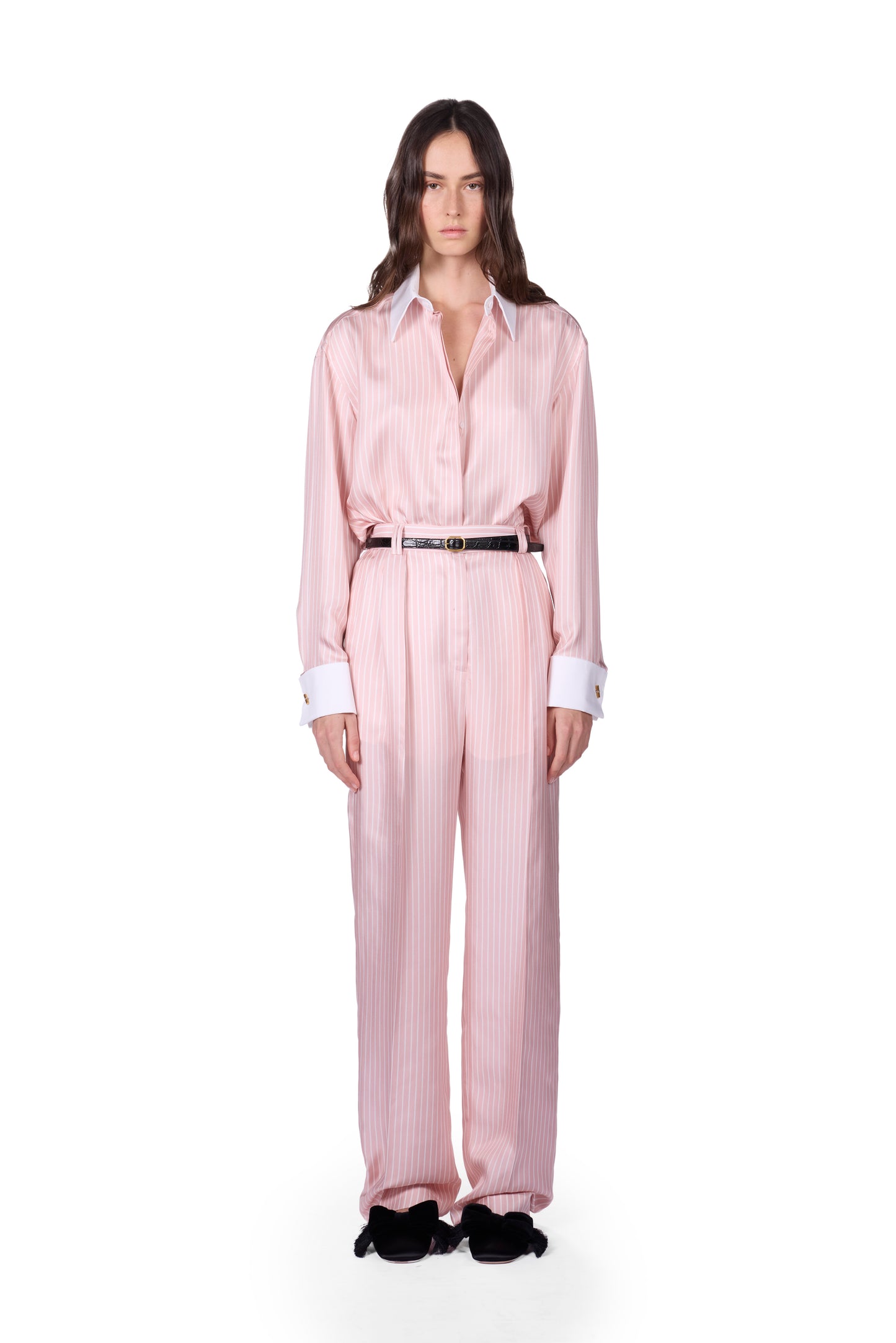 The Henri -  S8 Rose Striped Satin