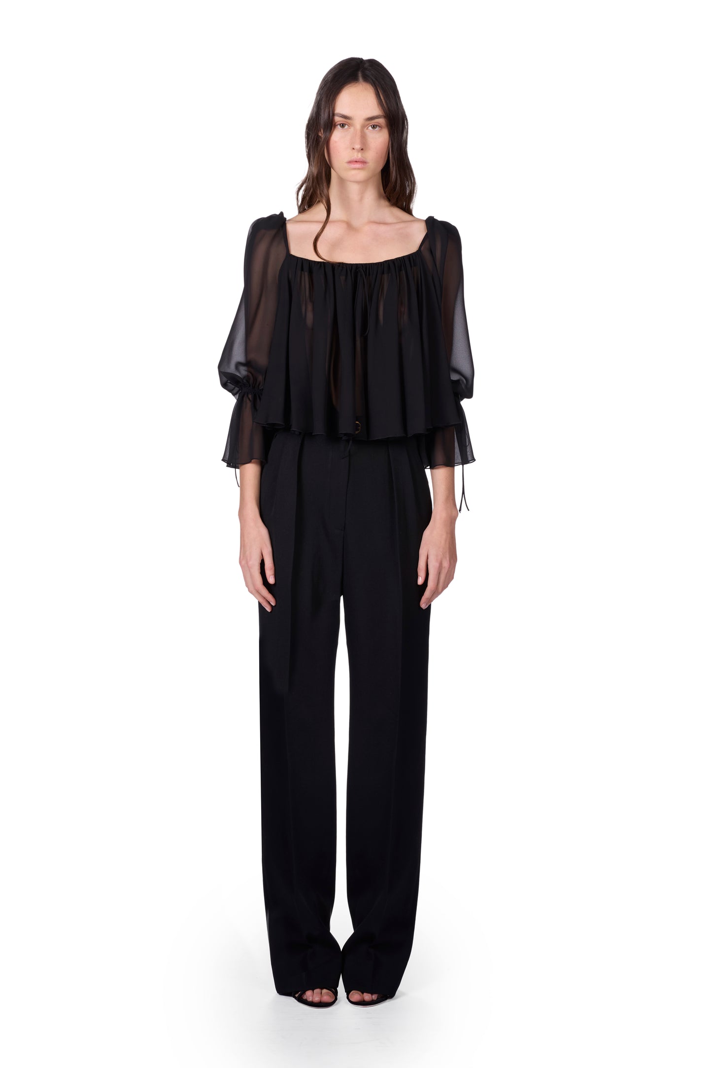 The Salli Top - Black Chiffon