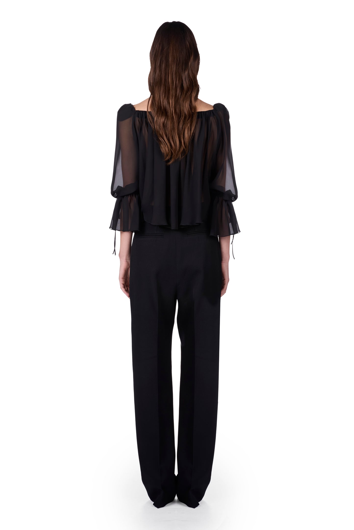 The Salli Top - Black Chiffon
