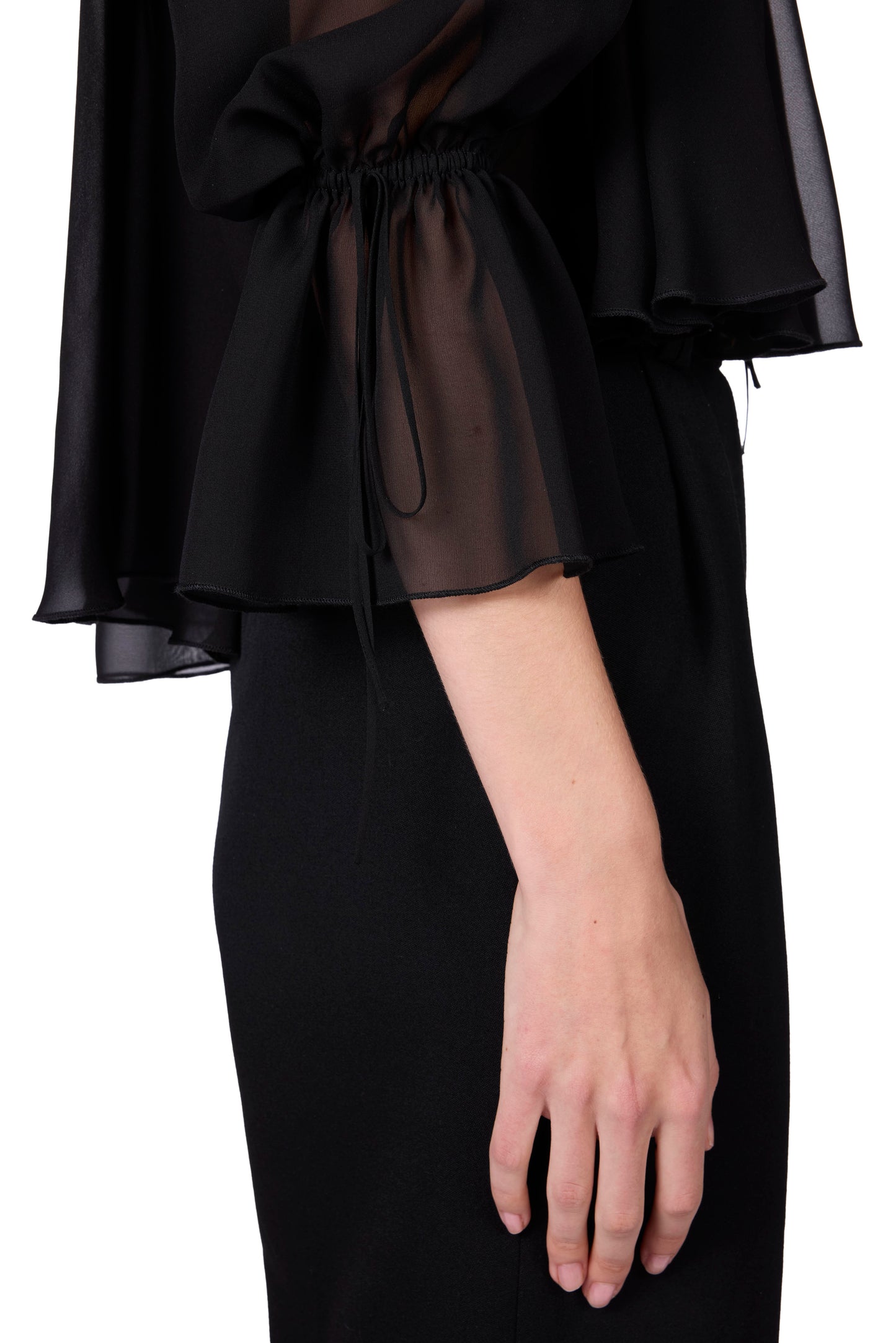 The Salli Top - Black Chiffon