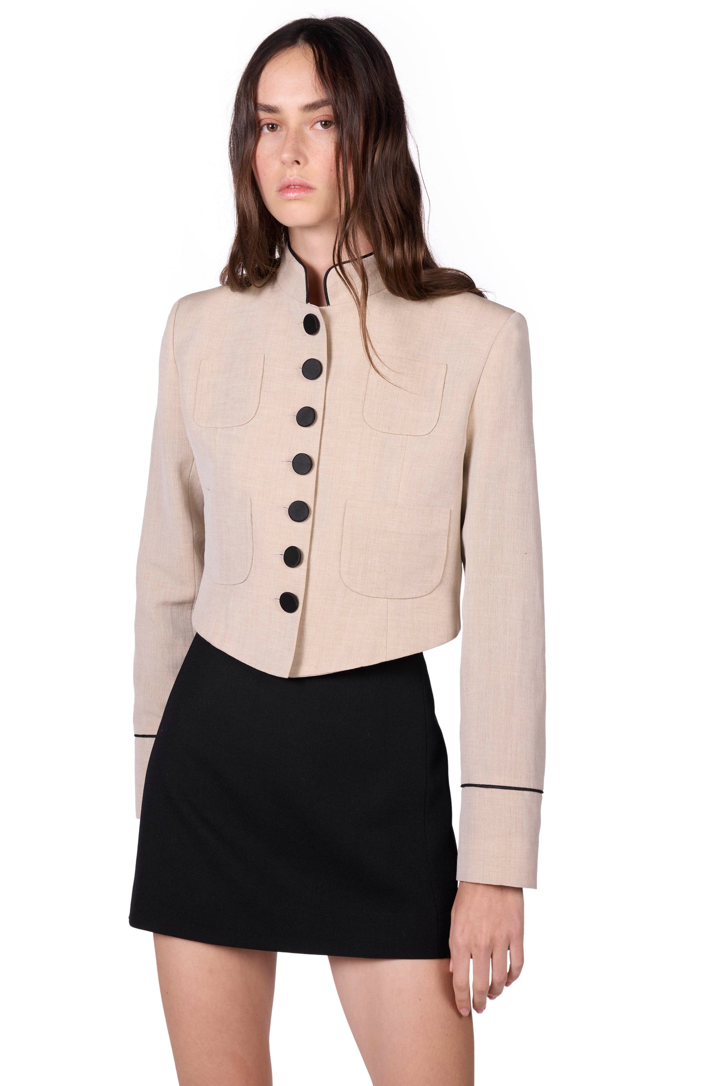 The Mini Skirt - Deep Black Wool