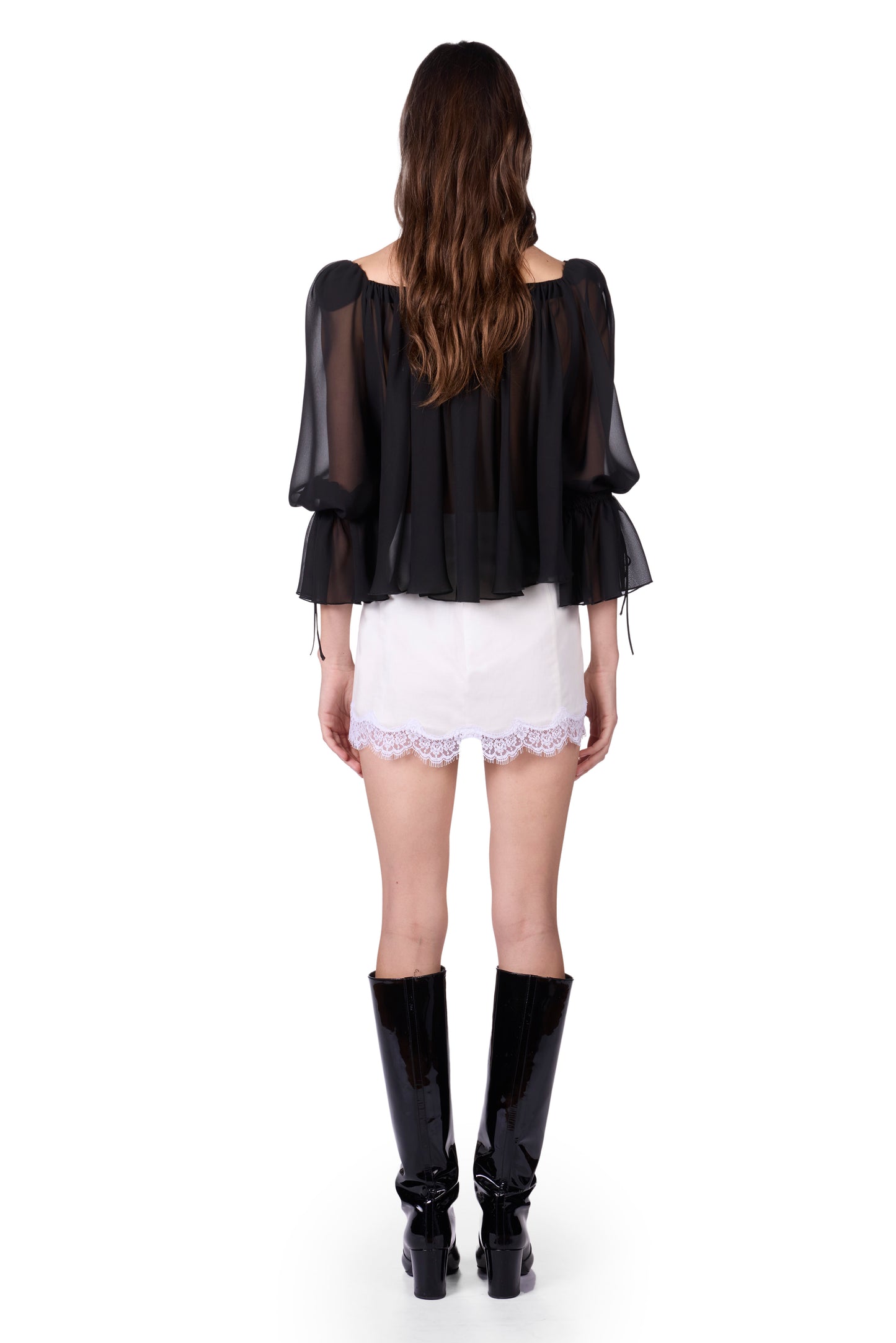 The Mini Lace Skirt -  Porcelain Linen