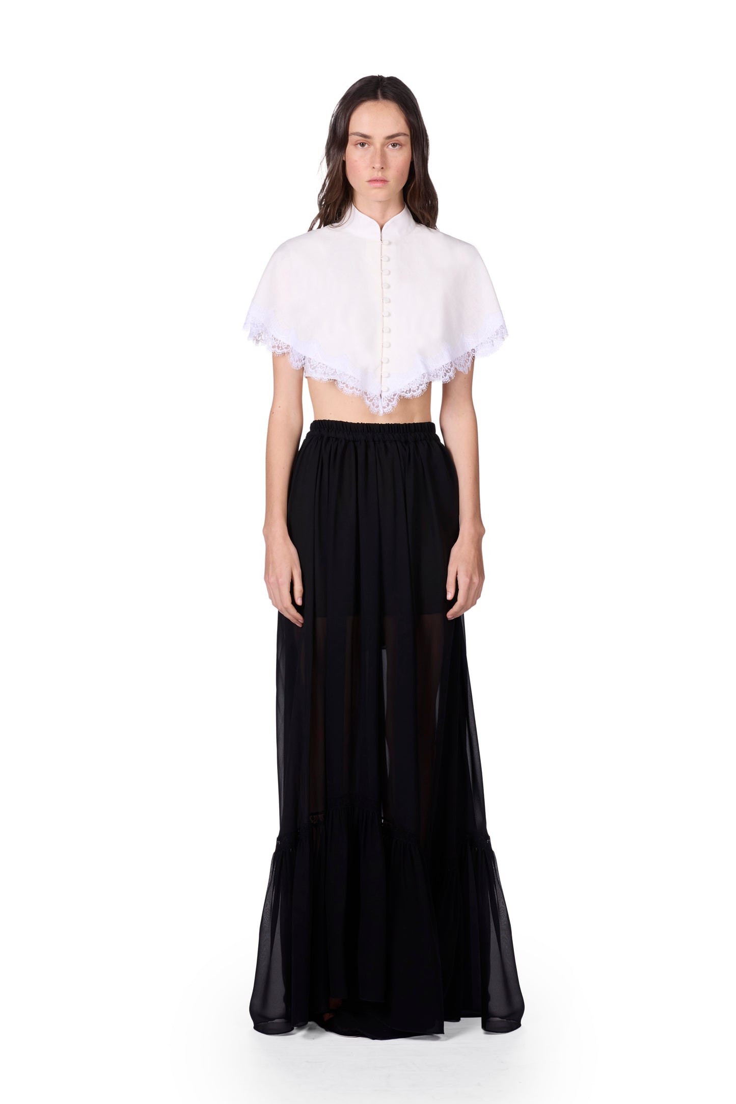 The Maxi Skirt -  Black Chiffon
