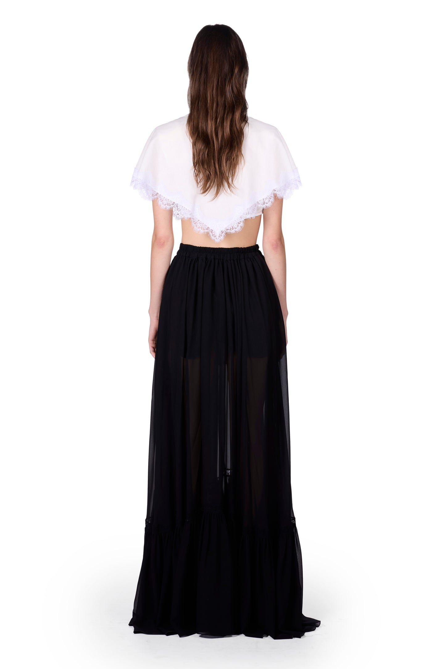 The Maxi Skirt -  Black Chiffon