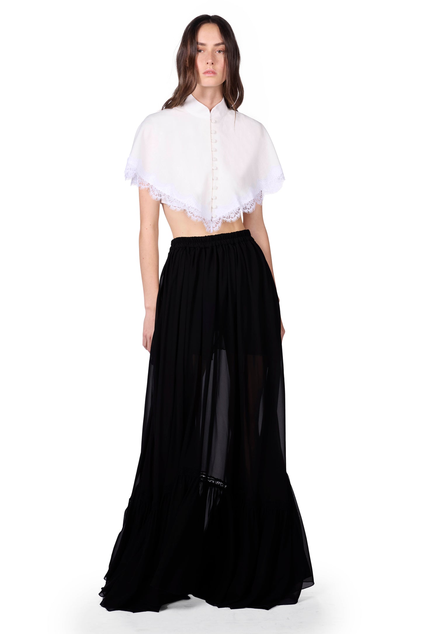 The Maxi Skirt -  Black Chiffon