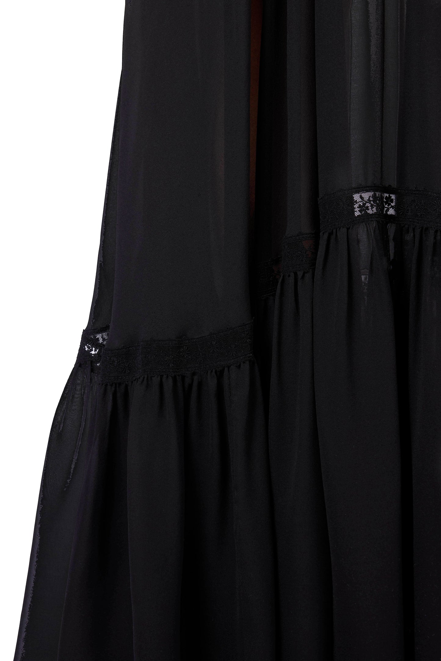The Maxi Skirt -  Black Chiffon