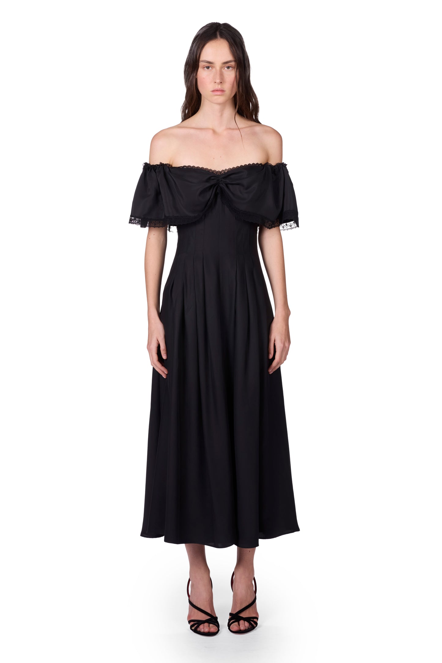 The Romi Long - Deep Black Satin