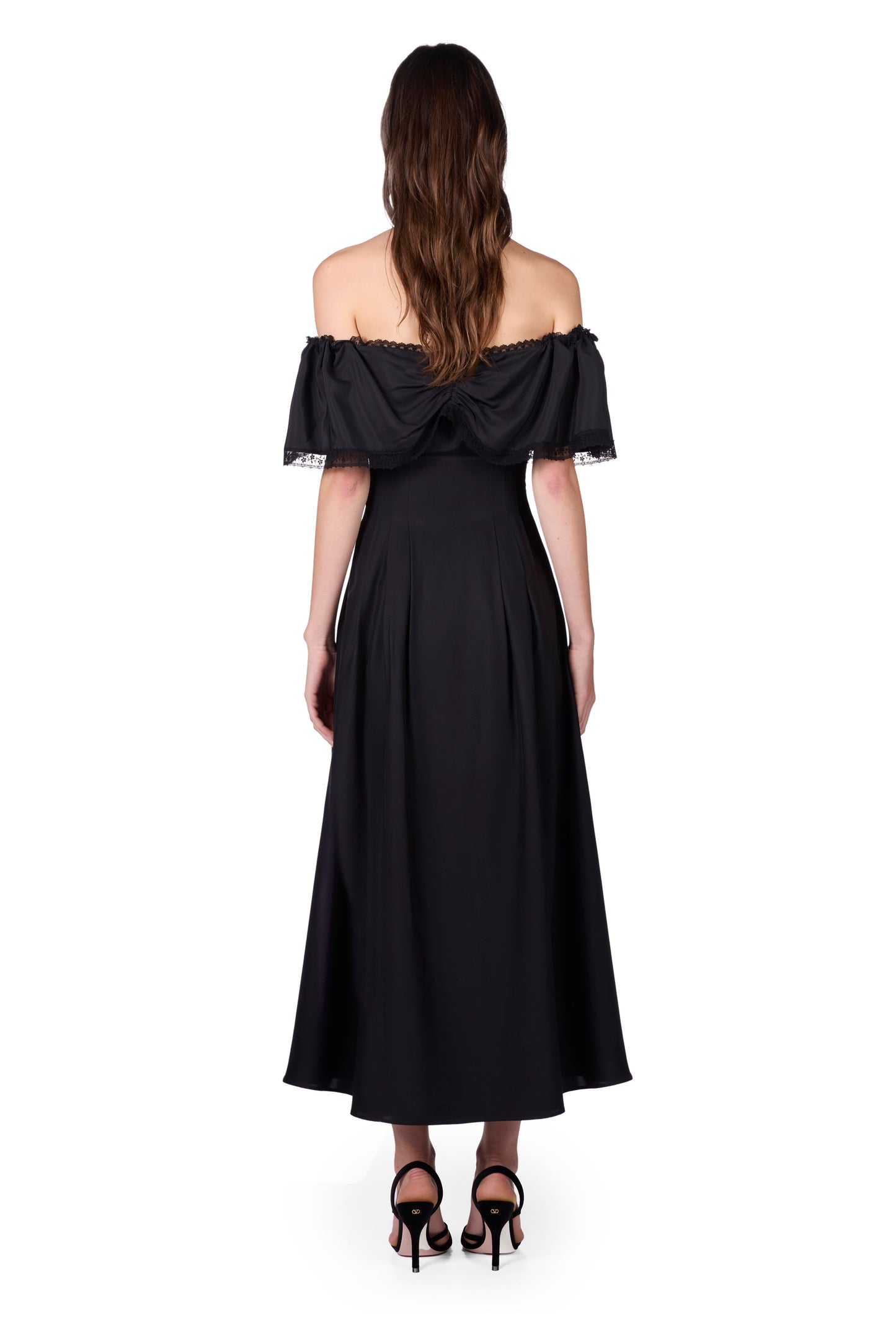 The Romi Long - Deep Black Satin