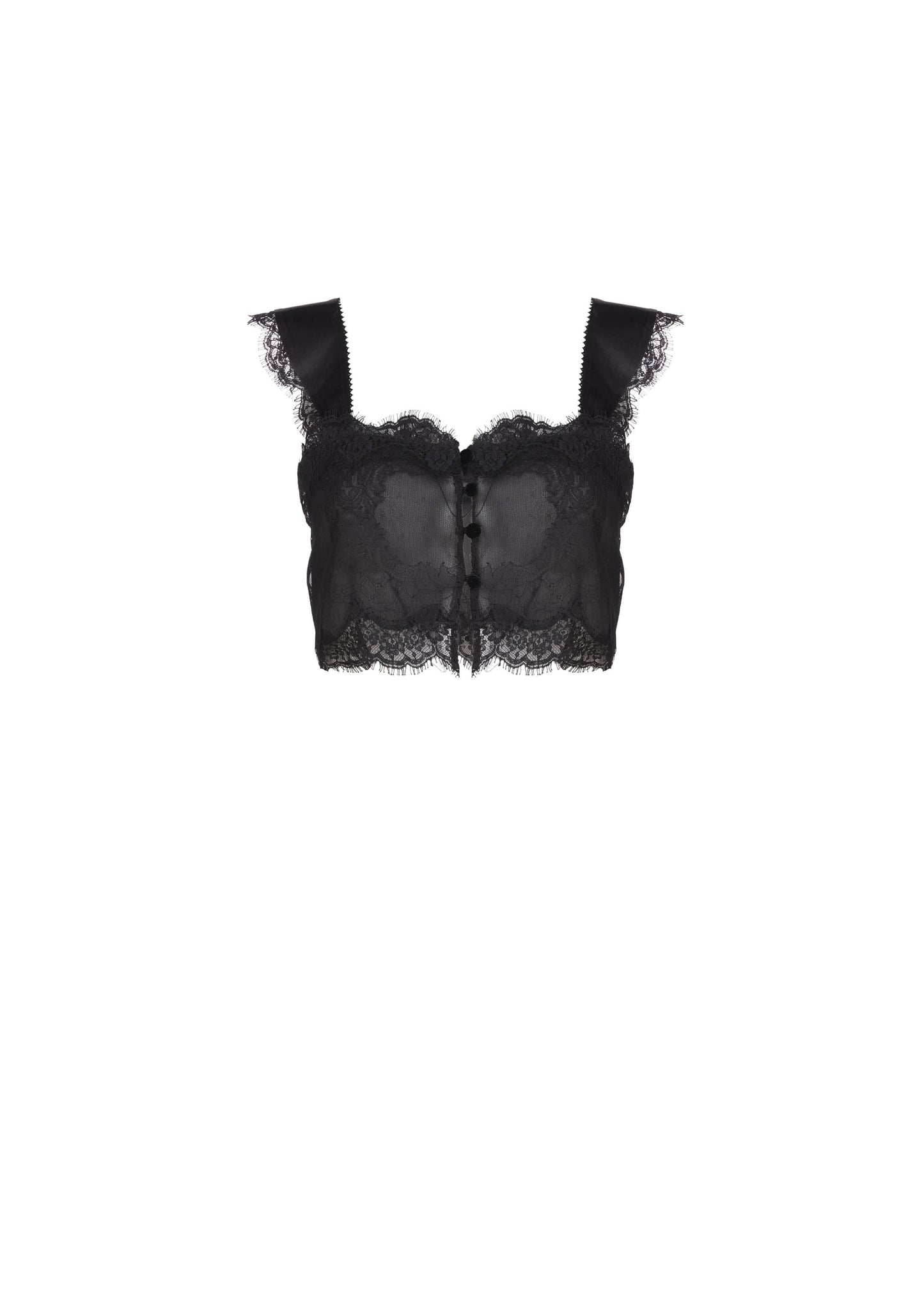 The Ali Top - Black Chiffon and Lace