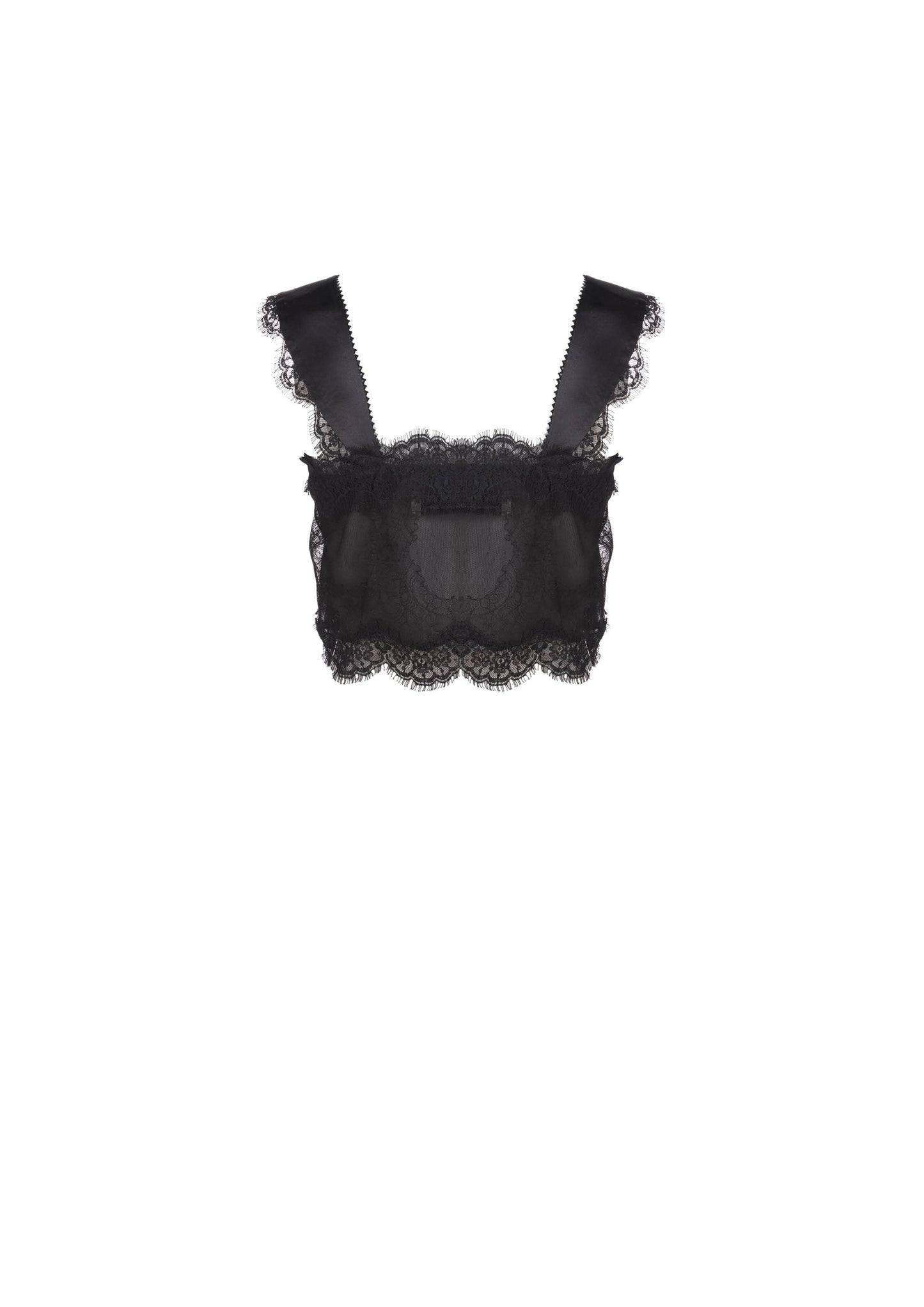 The Ali Top - Black Chiffon and Lace