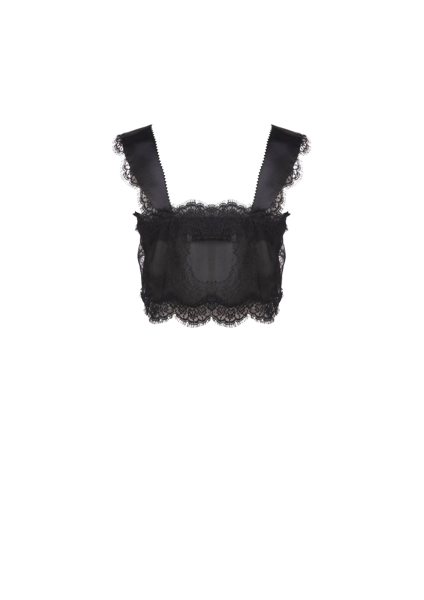 The Ali Top - Black Chiffon and Lace