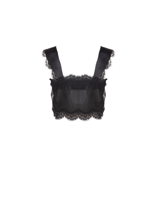The Ali Top -  S8 Black Chiffon and Lace
