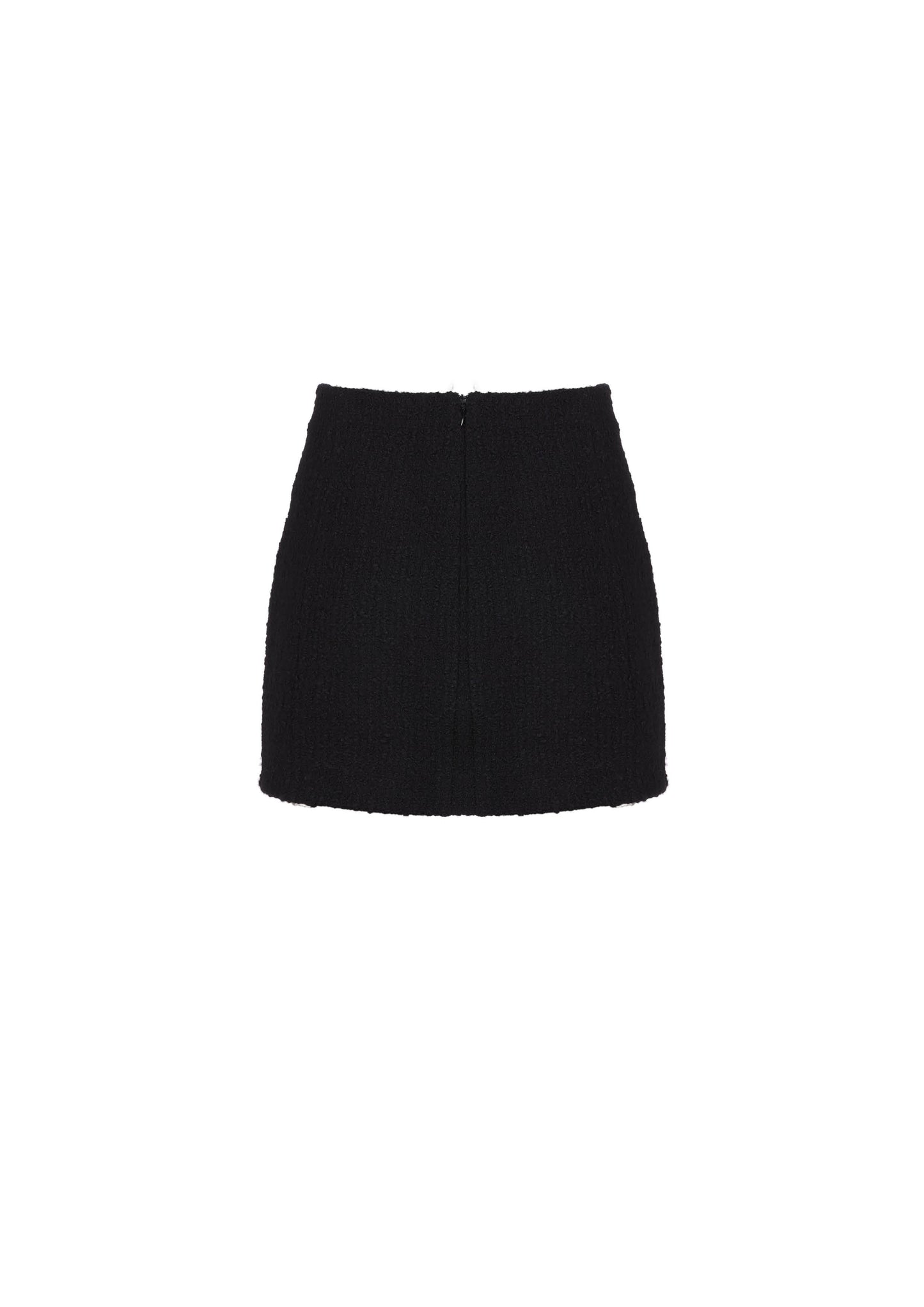 The Mini Skirt -  S8 Deep Black Tweed bouclé