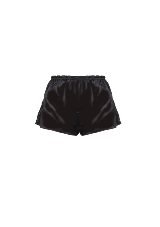 The Ali Shorts - S8  Deep Black and Lace