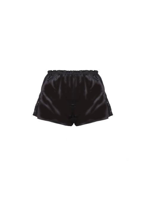 The Ali Shorts - S8  Deep Black and Lace