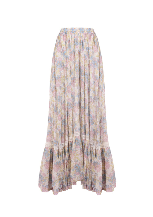 The Maxi Skirt - S8  Pressed Tuberose Print