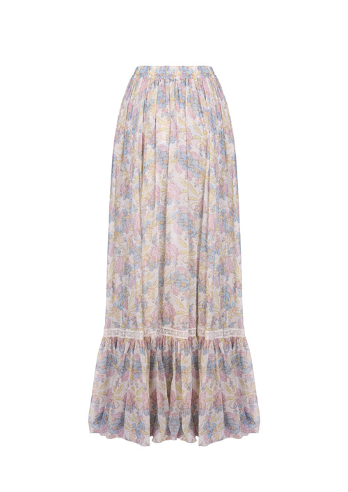 The Maxi Skirt - S8  Pressed Tuberose Print