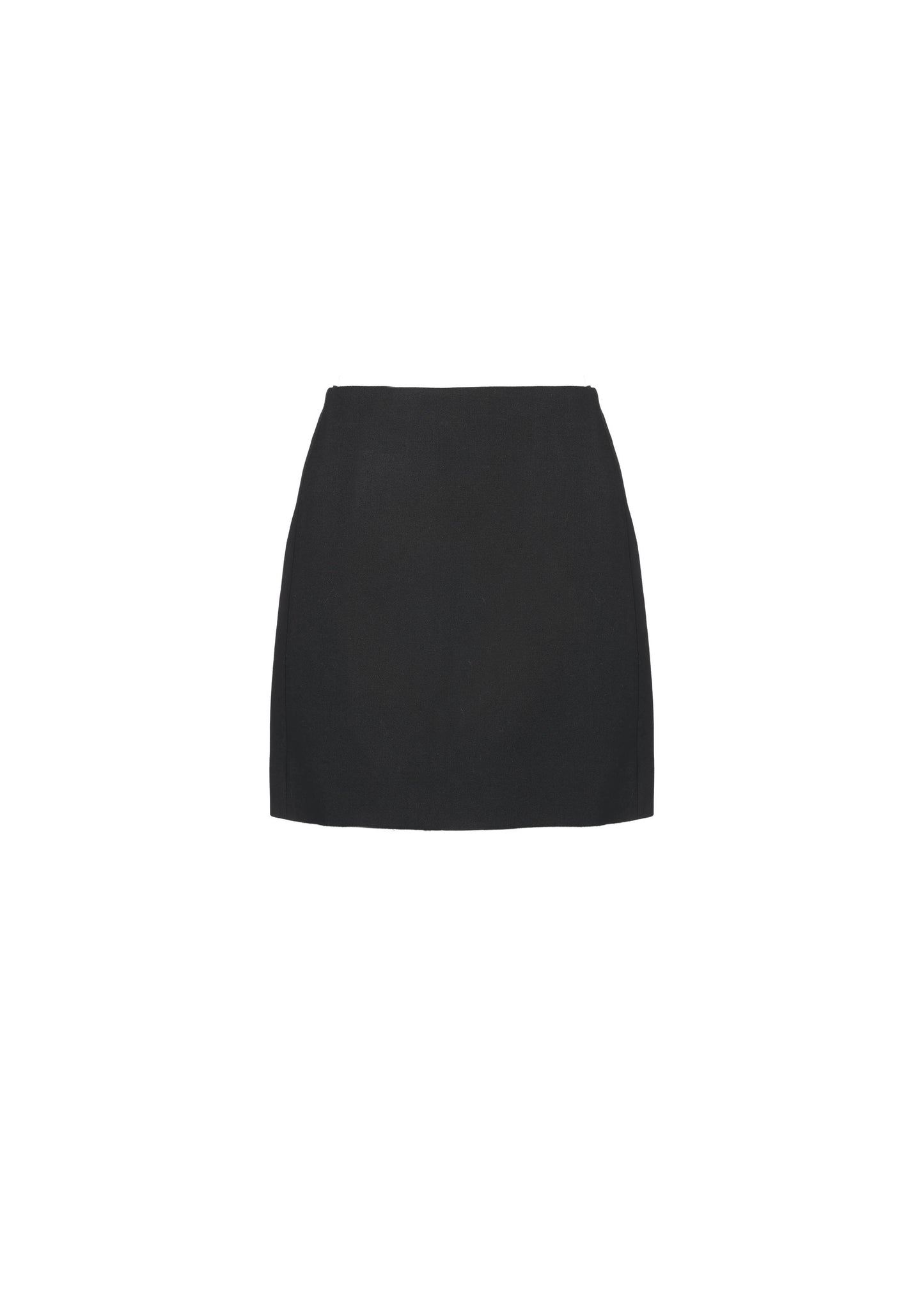 The Mini Skirt - Deep Black Wool