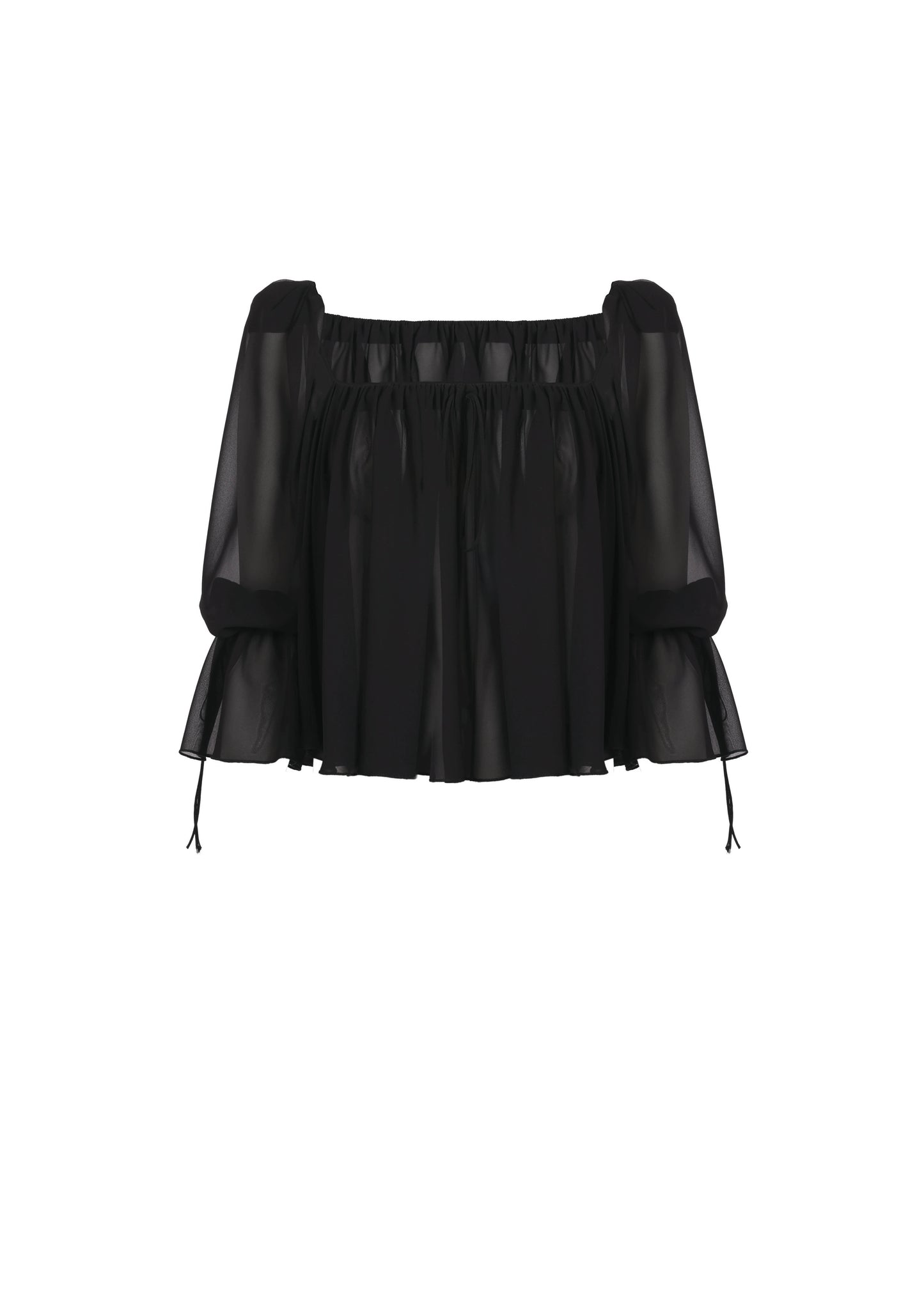 The Salli Top - Black Chiffon
