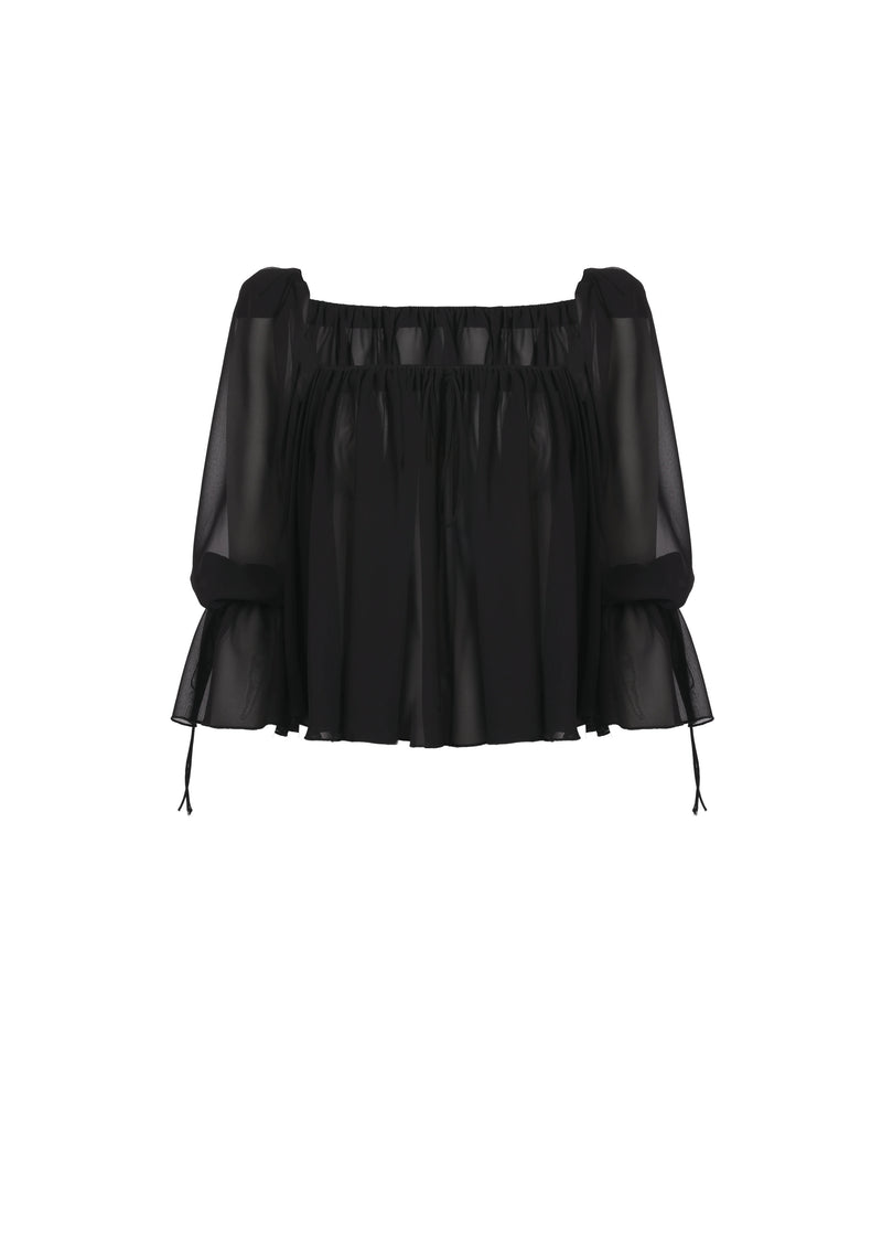 The Salli Top -  S8 Black Chiffon