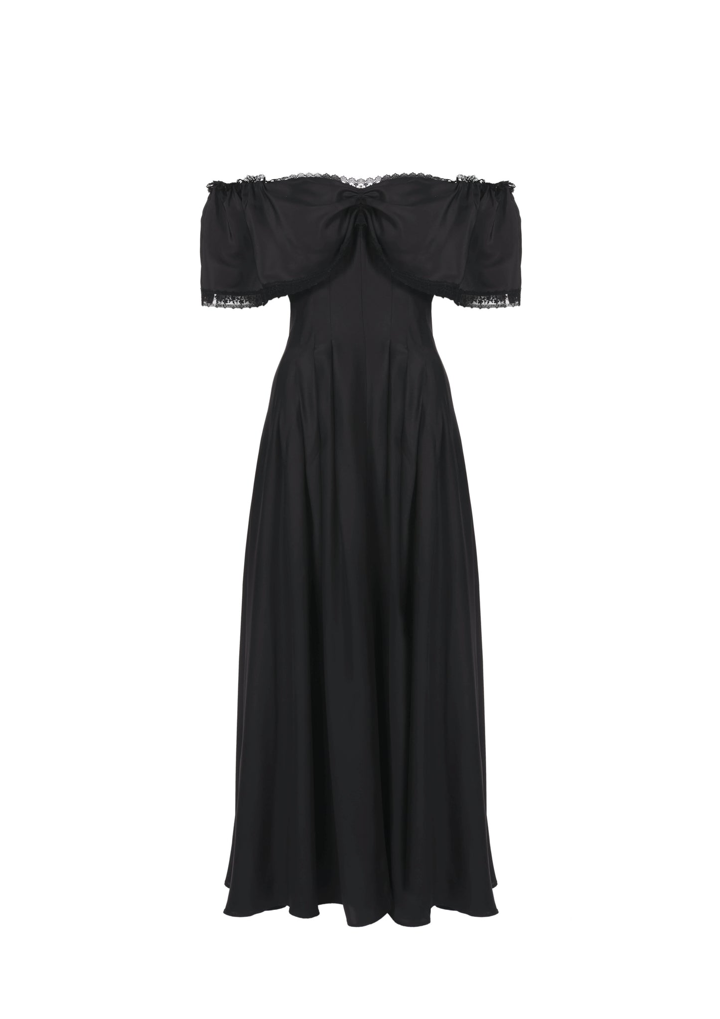 The Romi Long - Deep Black Satin