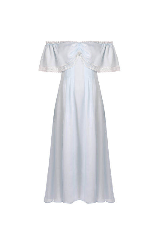 The Romi Long - Ice Blue Chiffon