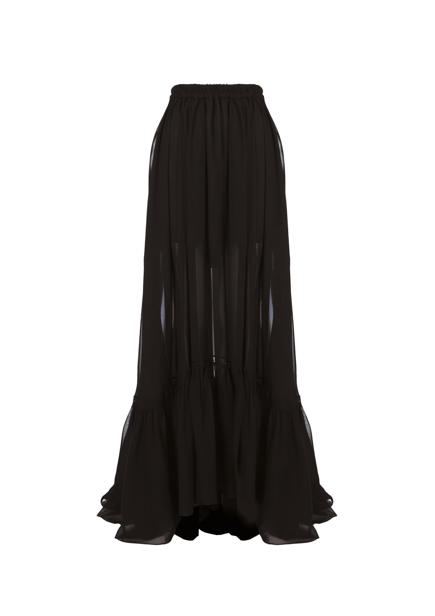 The Maxi Skirt -  Black Chiffon