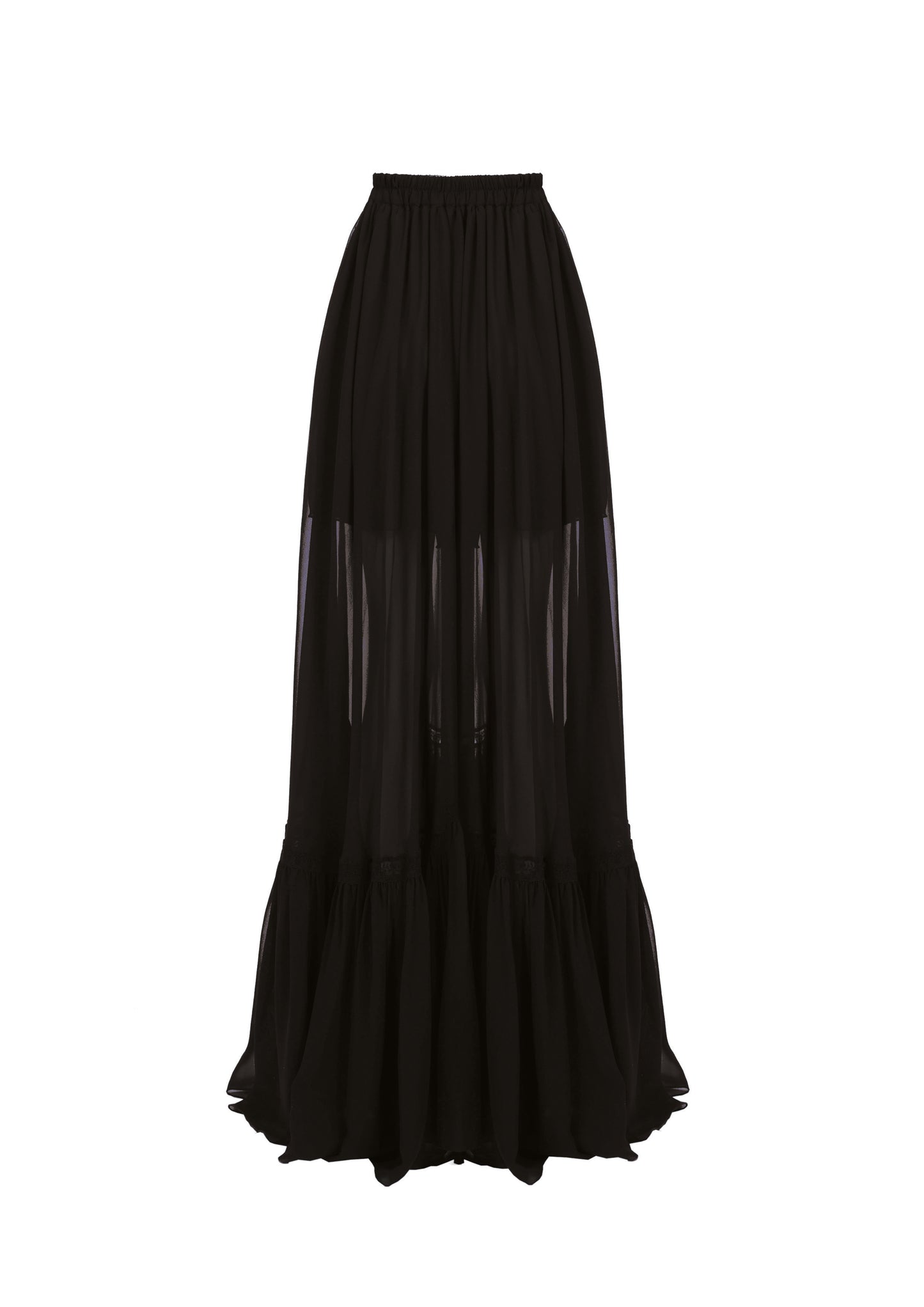 The Maxi Skirt -  Black Chiffon