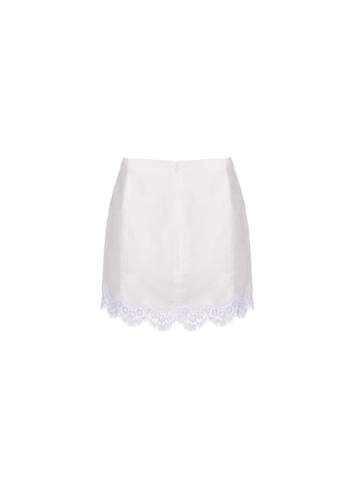 The Mini Lace Skirt -   S8 Porcelain Linen