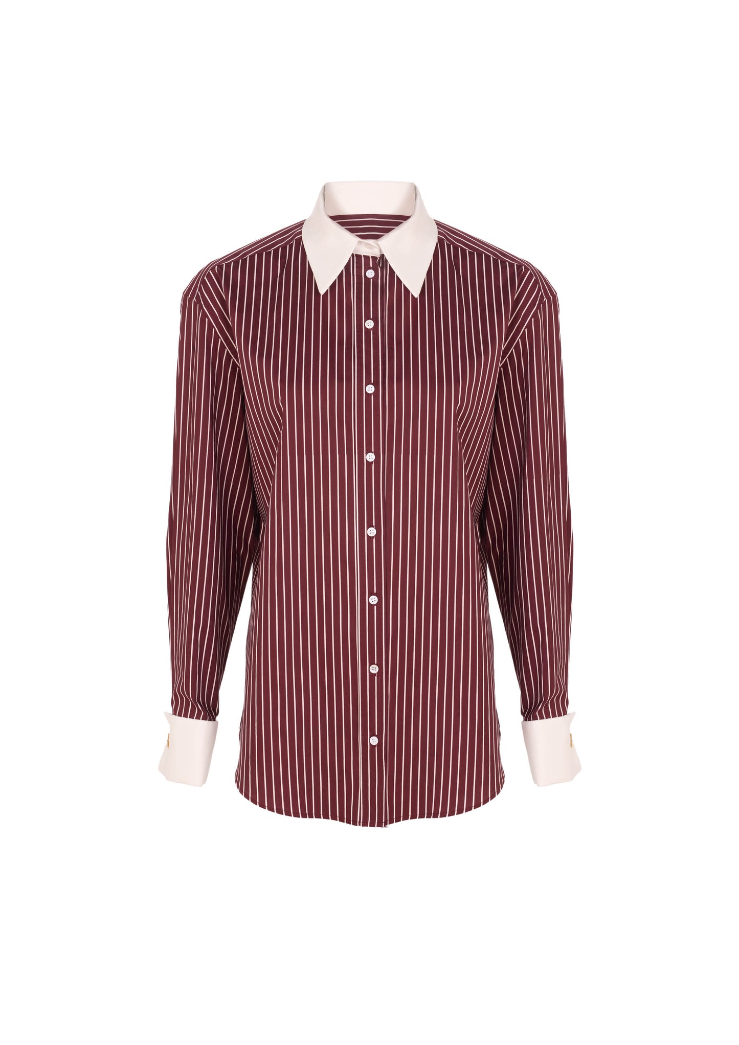 The Michi -  S9 Bordeaux Empire and White Porcelain stripes