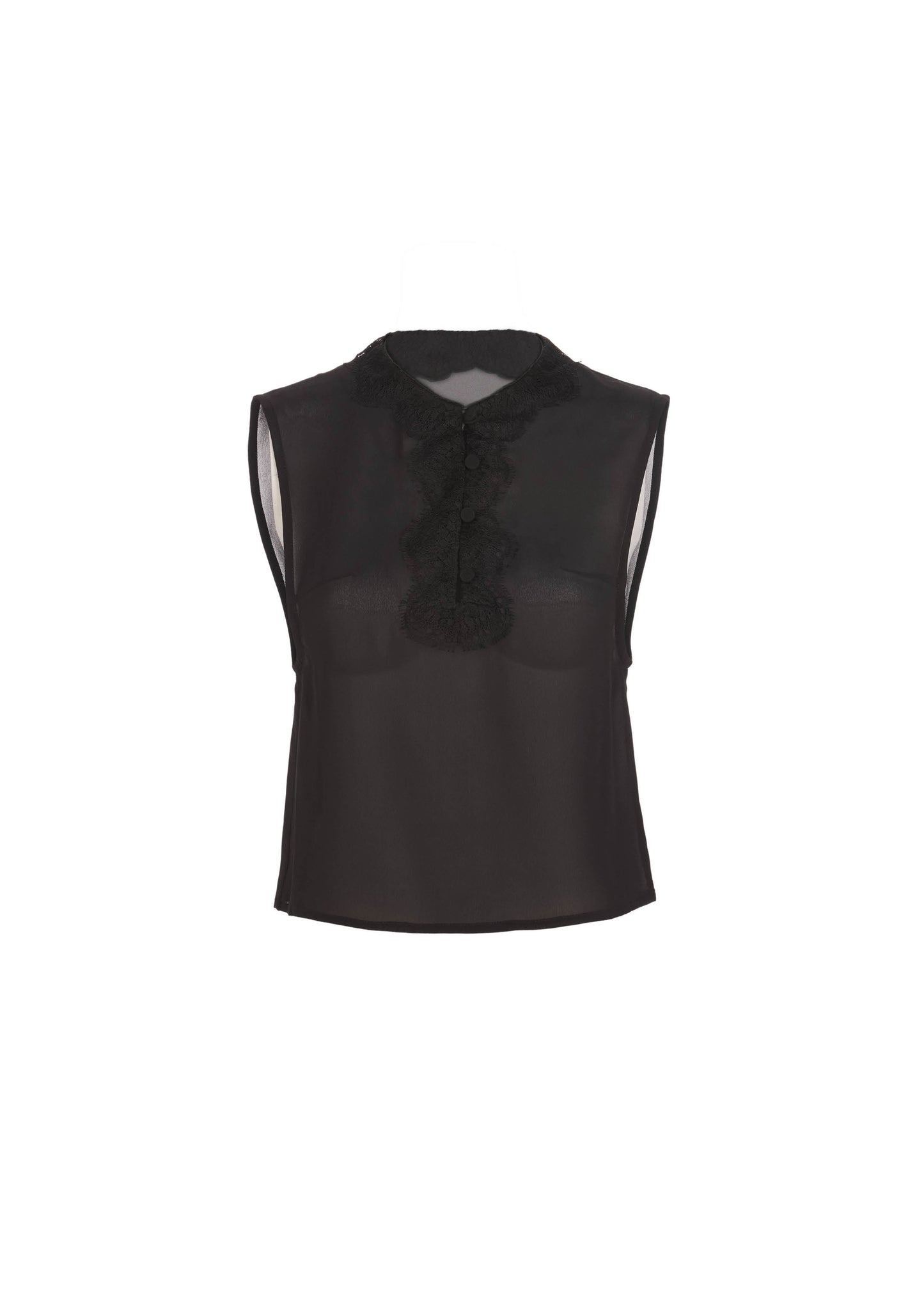 The Sophi Top - S9 Black Mousseline and Lace