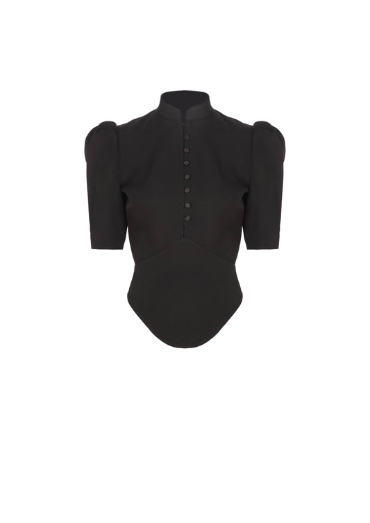 The Christi Top - S9 Black wool