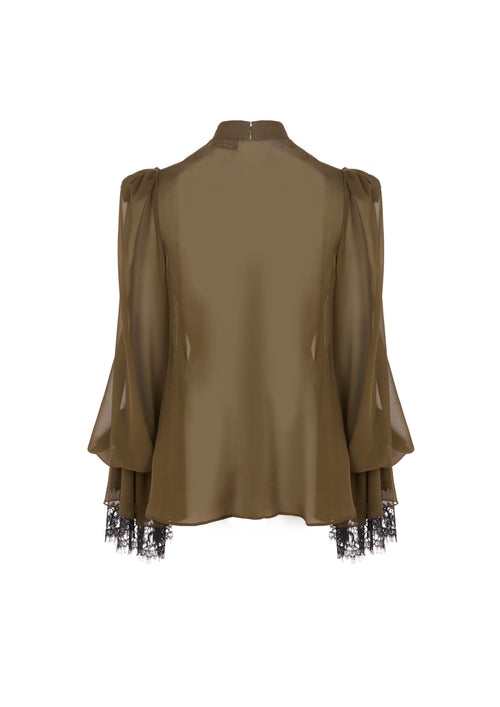 The Pachri Top - S9 Kaki Archive silk mousseline