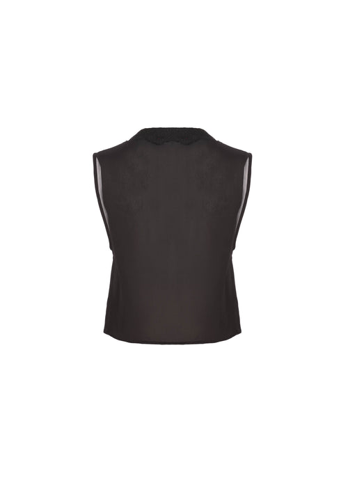 The Sophi Top - S9 Black Mousseline and Lace